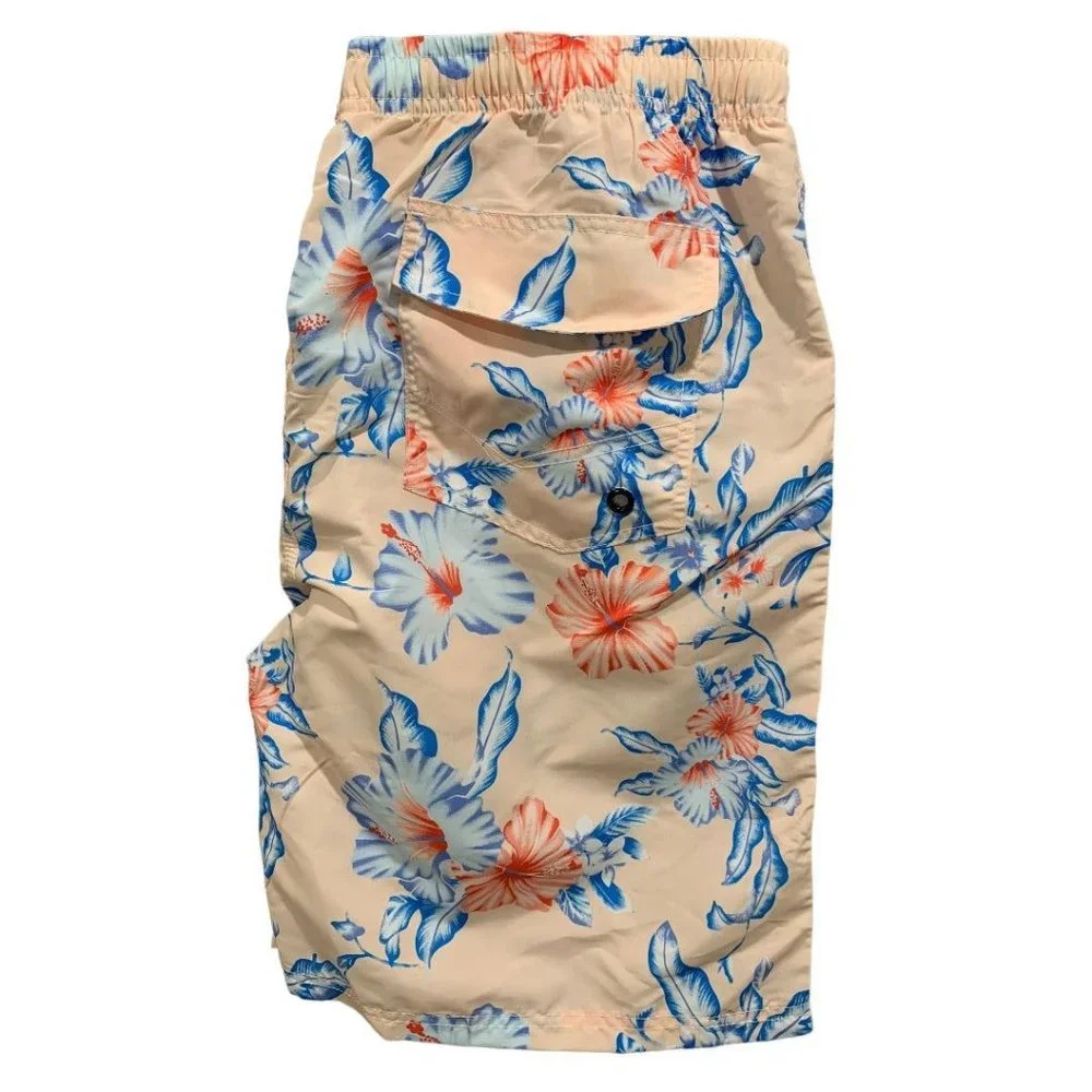 XL Prefer to Life Men's New Tropical Print Pull On Board Shorts Elastic Waist